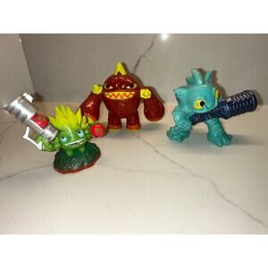 Set of 3 Skylander Figurines Shroomboom Food Fight, Eruptor, Gill Grunt